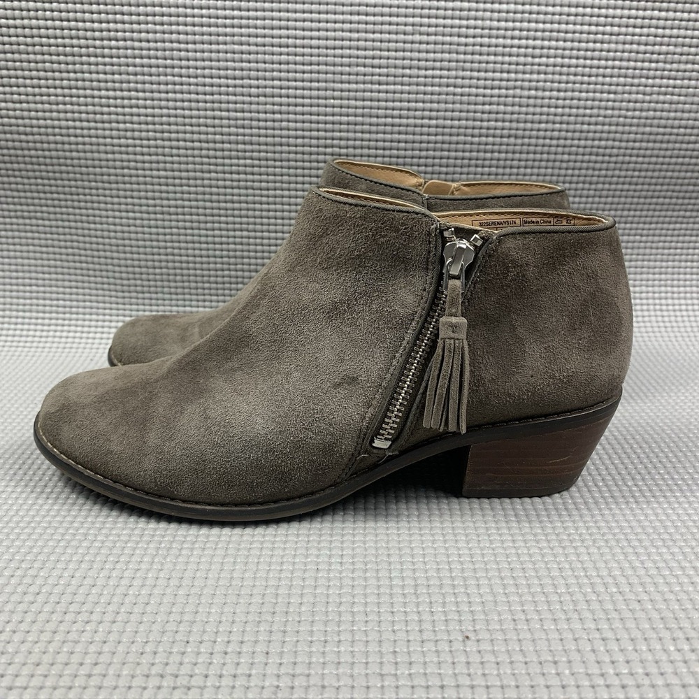 Vionic Boots Womens Size 7.5 Suede Serena Ankle Zip Booties